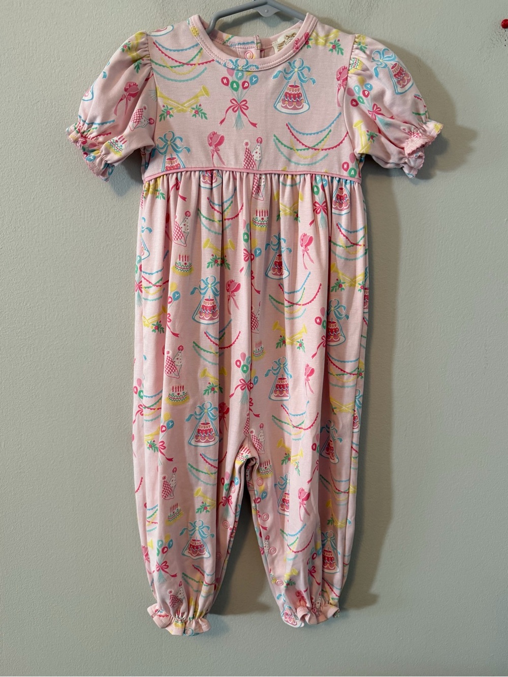 The Beaufort Bonnet Company Pink Birthday Romper